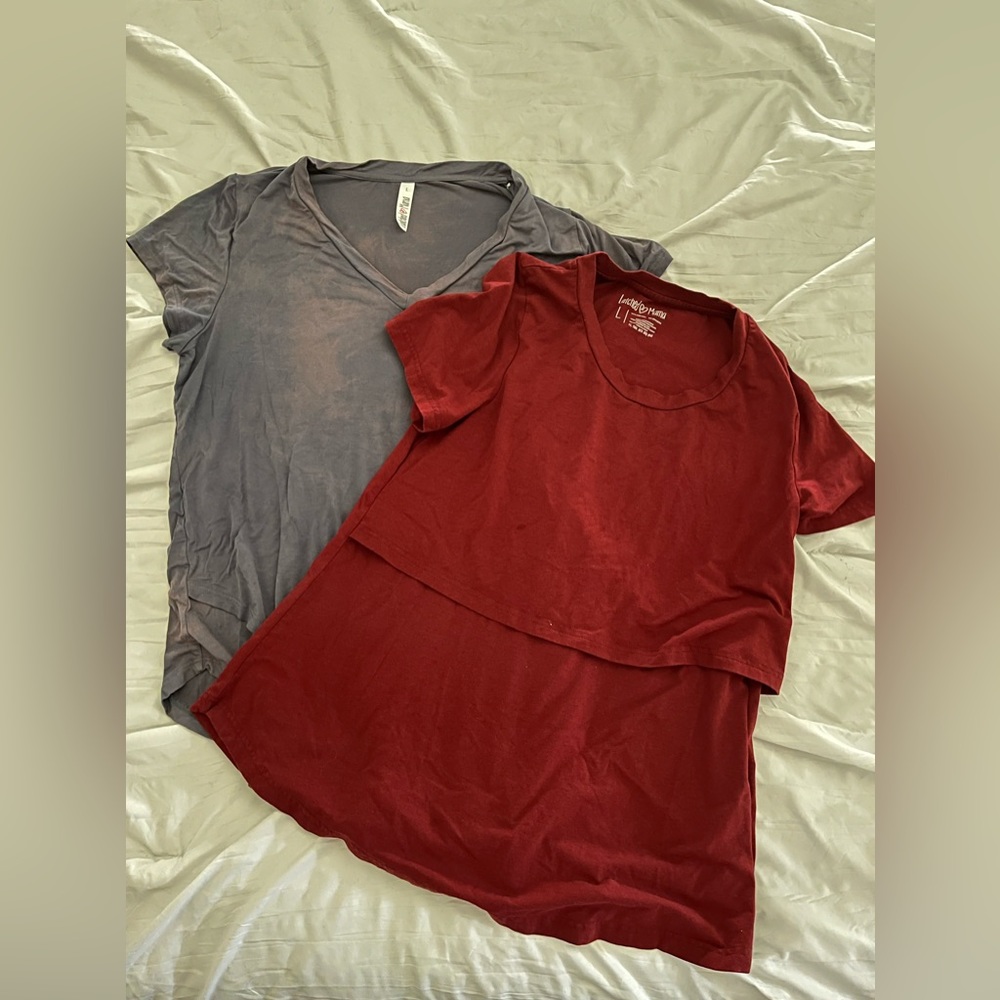 Used Size L Latched Mama maternity/breastfeeding tshirts